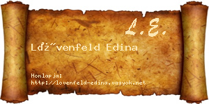 Lövenfeld Edina névjegykártya